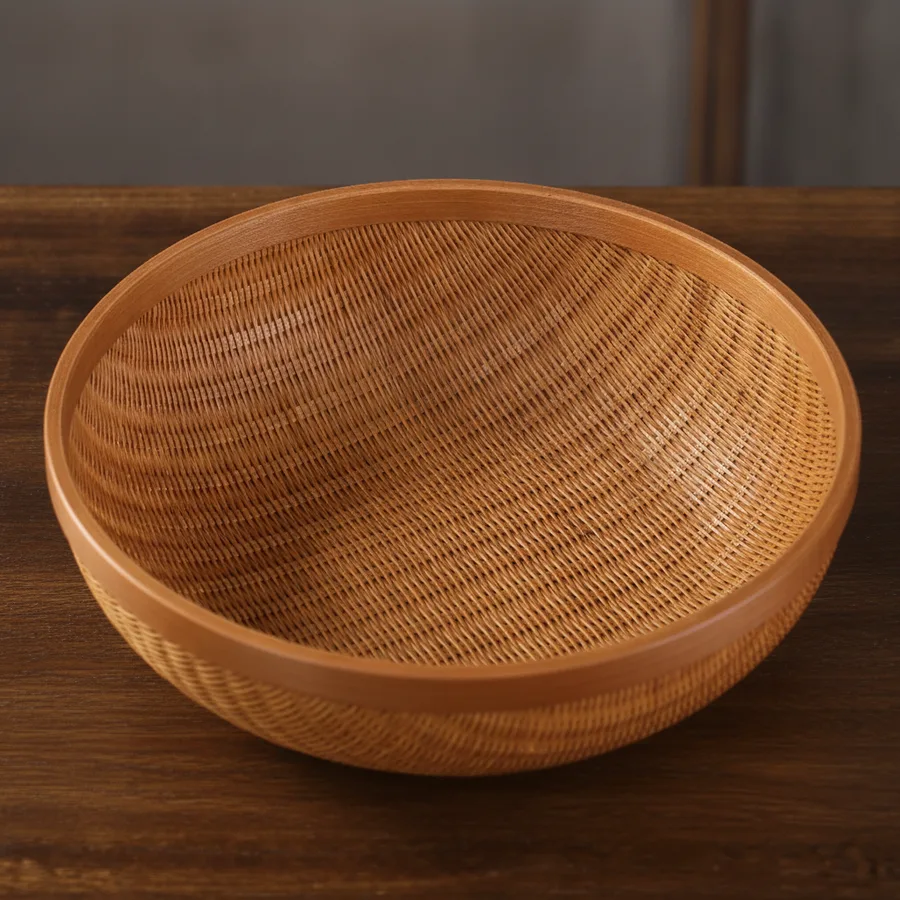 Set of 4 bamboo storage baskets for table