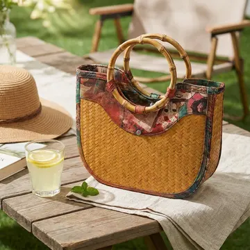 Handcrafted Elegant Bamboo Woven Handbag