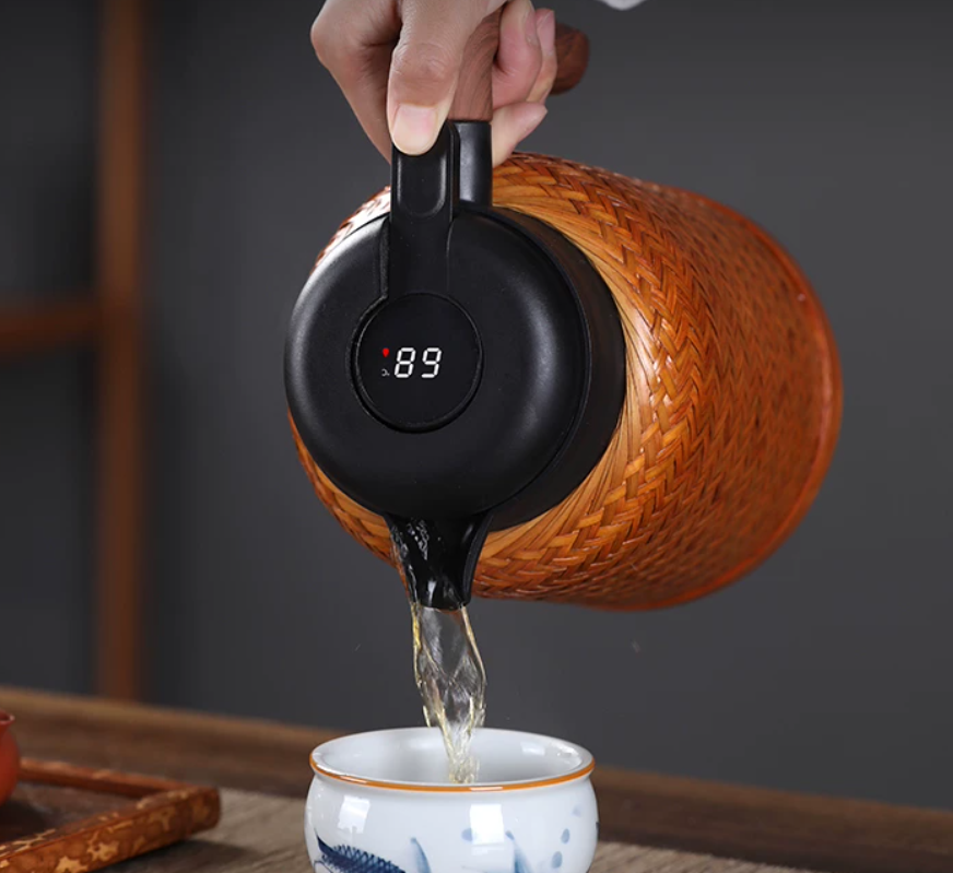 Artisan Bamboo-Woven Thermal Carafe — scene